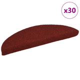Stair Mats Self-adhesive 30 pcs 56x17x3 cm Bordeaux Red Half Round 3365683