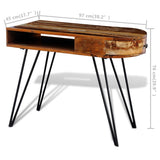 Reclaimed Solid Wood Desk with Iron Pin Legs 241641
