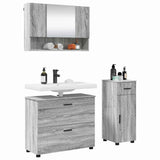 Bathroom Furniture Set with Drawer with Shelf 3 pcs Grey Sonoma 3393039