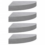 Wall Corner Shelves 4 pcs Concrete Grey 25x25x3.8 cm MDF 326635