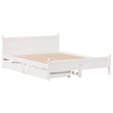 Bed Frame without Mattress White 140x200 cm Solid Wood Pine 3309771