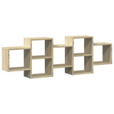 Wall Shelf Sonoma Oak 129x18x42 cm Engineered Wood 853220