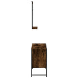 2 Piece Bathroom Cabinet Set Smoked Oak Engineered Wood 3214341