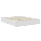 Storage Bed with Drawer White 160 x 200 cm Engineered Wood 3409898