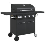 Gas BBQ Grill with 5 Burners Black Powder-coated Steel 3214253