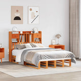 Bookcase Bed without Mattress Wax Brown 135x190 cm Double Solid Wood Pine 3323985
