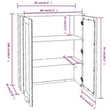 Top for Highboard HAMAR Light Grey 85x35x100cm Solid Wood Pine 340507