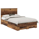 Bed Frame with Headboard Old Wood 120 x 190 cm Engineered Wood 3409674