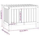 Garden Storage Box White 76x42.5x54 cm Solid Wood Pine 836145