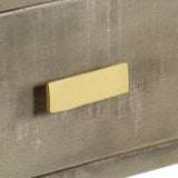 Console Table Solid Mango Wood Grey with Brass 110x35x76 cm 246682