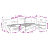 8 Piece Garden Sofa Set White Solid Wood Pine 3250613
