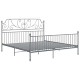 Bed Frame without Mattress Grey Metal 200x200 cm 324861