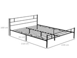 King Metal Bed Frame Solid Bedstead Base with Headboard and Footboard, Metal Slat Support and T3398P378738