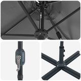 Garden Parasol Anthracite 370 x 197 x 239 cm 42003369