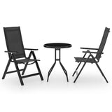 Bistro Set Black and Anthracite Aluminium Small 3070654