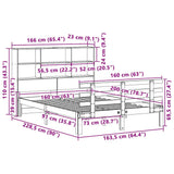 Bookcase Bed without Mattress 160x200cm Solid Wood Pine 3322761