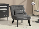 Fabric Single Sofa Dining Chair Tub Chair Upholstered W/ Pillow Solid Wood Leg Home Living Room T3398P423511