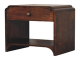 Solid Wood California Walnut Newton Bedside, 1 Drawer, 1 Open Slot, Dark Brown B2743P403131
