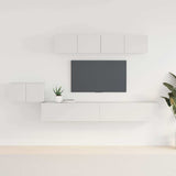 5 Piece TV Cabinet Set White Engineered Wood 3114430