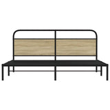 Metal Bed Frame without Mattress Sonoma Oak 180x200 cm Super King 3318643