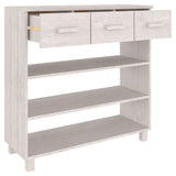 Console Table HAMAR White 90x35x90 cm Solid Wood Pine 340465