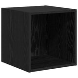TV Cabinet Set Wall-mounted 2 pcs Black Oak Engineered Wood 3393172