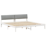 Bed frame White and light grey 200 x 200 cm Solid pine wood 3394352