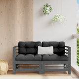 Garden Corner Sofas 2 pcs Grey Solid Wood Pine 825634