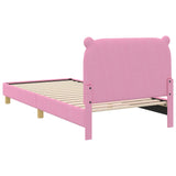 Children's Bed Frame with Headboard Pink 90 x 190 cm Fabric 42011222