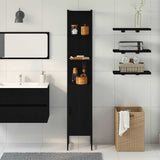 Bathroom Cabinet Black oak 33 x 33 x 185.5 cm Engineered Wood 862240