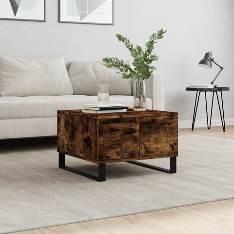 ZNTS Coffee Table Smoked Oak 55x55x36.5 cm Engineered Wood 830769