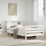 Bookcase Bed without Mattress White 75x190 cm Small Single Solid Wood Pine 3321872