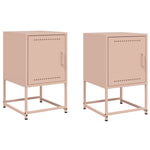 ZNTS Bedside Cabinets 2 pcs Pink 36x39x60.5 cm Steel 846449