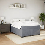 ZNTS Box Spring Bed with Mattress Dark Grey 140x200 cm Velvet 3285288