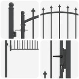 Fence Gate with Spikes Grey 100 x 100 cm Powder-coated steel 42009017