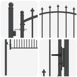 Fence Gate with Spikes EMMEN 100 x 100 cm Powder-coated steel 42009017