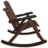 Garden Rocking Bench Burned look Solid spruce wood 2-Seater 363350