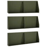 Retaining Wall 6 pcs 60 x 12 x 30 cm Steel Olive Green 3449159
