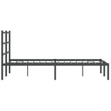 Metal Bed Frame without Mattress with Headboard Black 120x190cm 355362