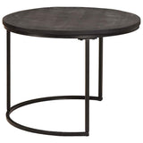 Nesting Coffee Tables 3 pcs Black Solid Mango Wood and Steel 4104634
