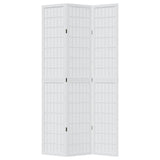 Room Divider 3 Panels White Solid Wood Paulownia 358784