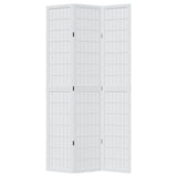 Room Divider 3 Panels White Solid Wood Paulownia 358784