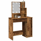 Dressing Table with LED Old Wood 86.5x35x136 cm 857023