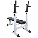 Workout Bench with Weight Rack, Barbell and Dumbbell Set 90 kg 275371