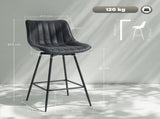 Set of 2 PU Leather Swivel Bar Stools - Black T3398P423888