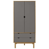 Wardrobe OTTA Brown and Grey 76.5x53x172 cm Solid Wood Pine 348589