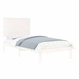 Bed Frame White Solid Pine Wood Single Classic/Traditional 3104794