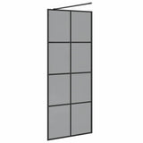 Walk-in Shower Wall Black 80 x 195 cm Tempered Glass 42022047