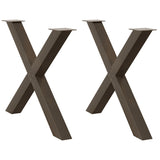Dining Table Legs X-Shaped 2 pcs Natural Steel 90x cm Steel 4012987