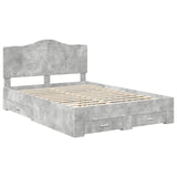 Bed Frame Concrete Grey 140 x 200 cm Engineered Wood 3413597